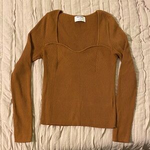 Old Navy Camel Ribbed Knit Top